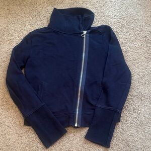 EUC Navy Blue Asymmetrical Fitted Sweatshirt